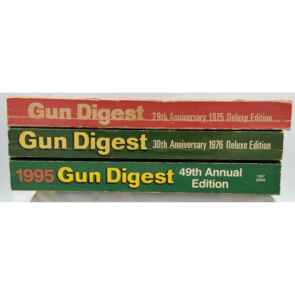 (3) Vintage Gun Digest's - 1975 29th Anniversary, 1976 30th, 1995 49th